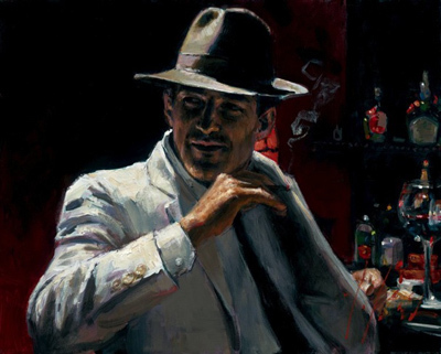 Man at the Red Bar painting - Fabian Perez Man at the Red Bar art painting